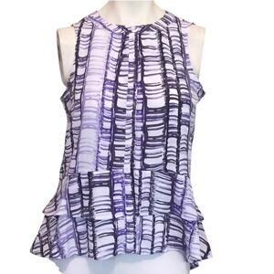 Simply Vera Wang XS Simply Tunic Purple Black White Top NWT $34.99